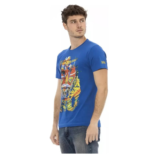 Trussardi Action Blue Cotton Men T-Shirt Trussardi Action