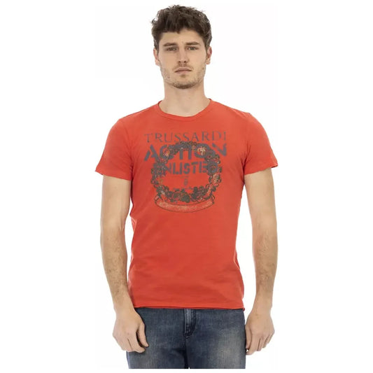 Trussardi Action Red Cotton Men TShirt Trussardi Action