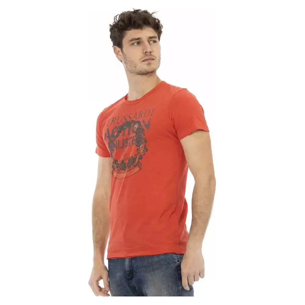 Trussardi Action Red Cotton Men T-Shirt Trussardi Action