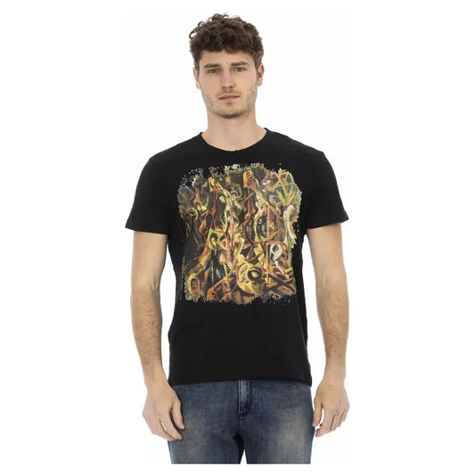 Trussardi Action Black Cotton Men T-Shirt Trussardi Action