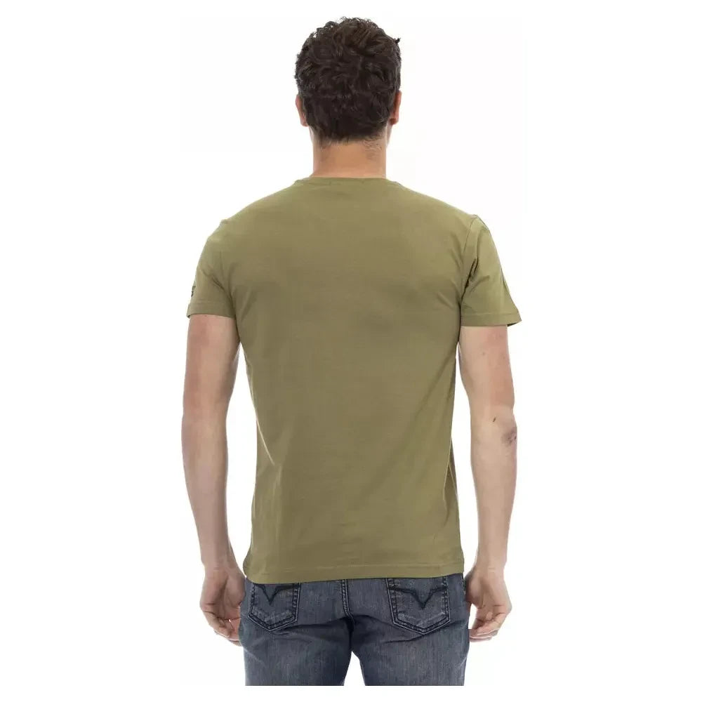 Trussardi Action Green Cotton Men T-Shirt Trussardi Action