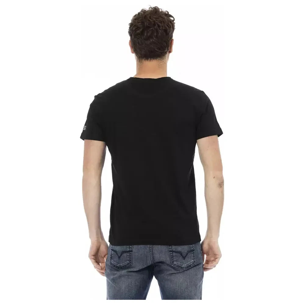 Trussardi Action Black Cotton Men T-Shirt Trussardi Action