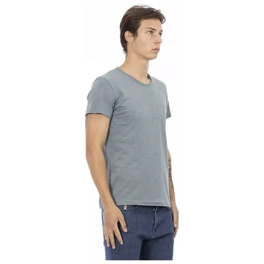 Trussardi Action Gray Cotton Men T-Shirt Trussardi Action