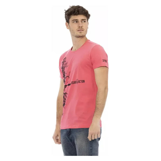 Trussardi Action Pink Cotton Men T-Shirt Trussardi Action