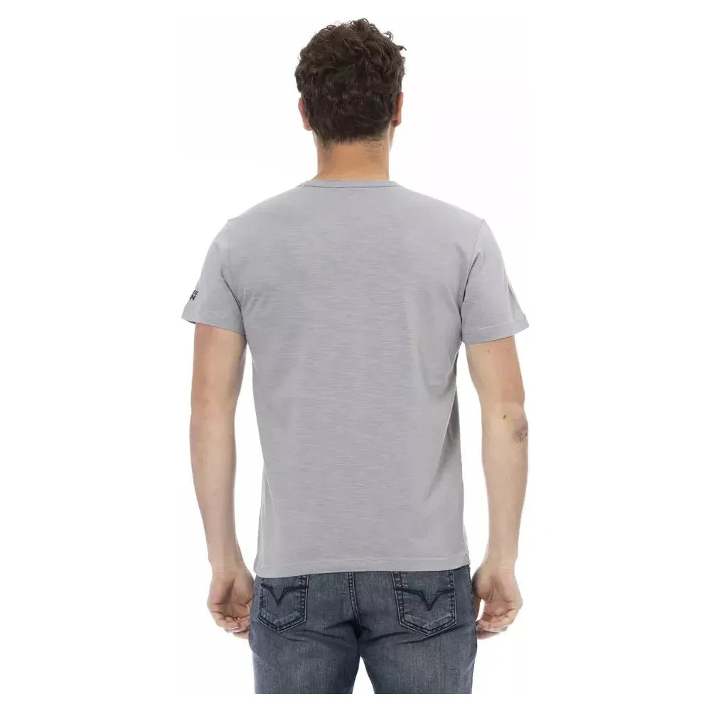 Trussardi Action Gray Cotton Men T-Shirt Trussardi Action