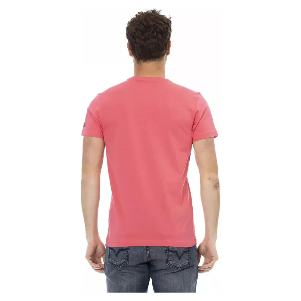 Trussardi Action Pink Cotton Men T-Shirt Trussardi Action