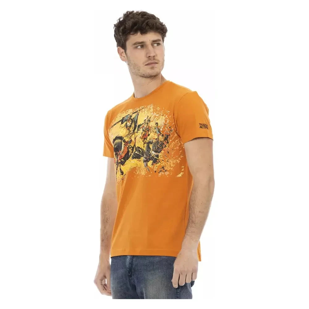 Trussardi Action Orange Cotton Men T-Shirt Trussardi Action