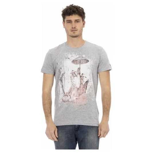 Trussardi Action Gray Cotton Men T-Shirt Trussardi Action