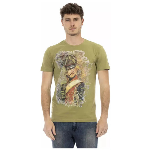 Trussardi Action Green Cotton Men T-Shirt Trussardi Action