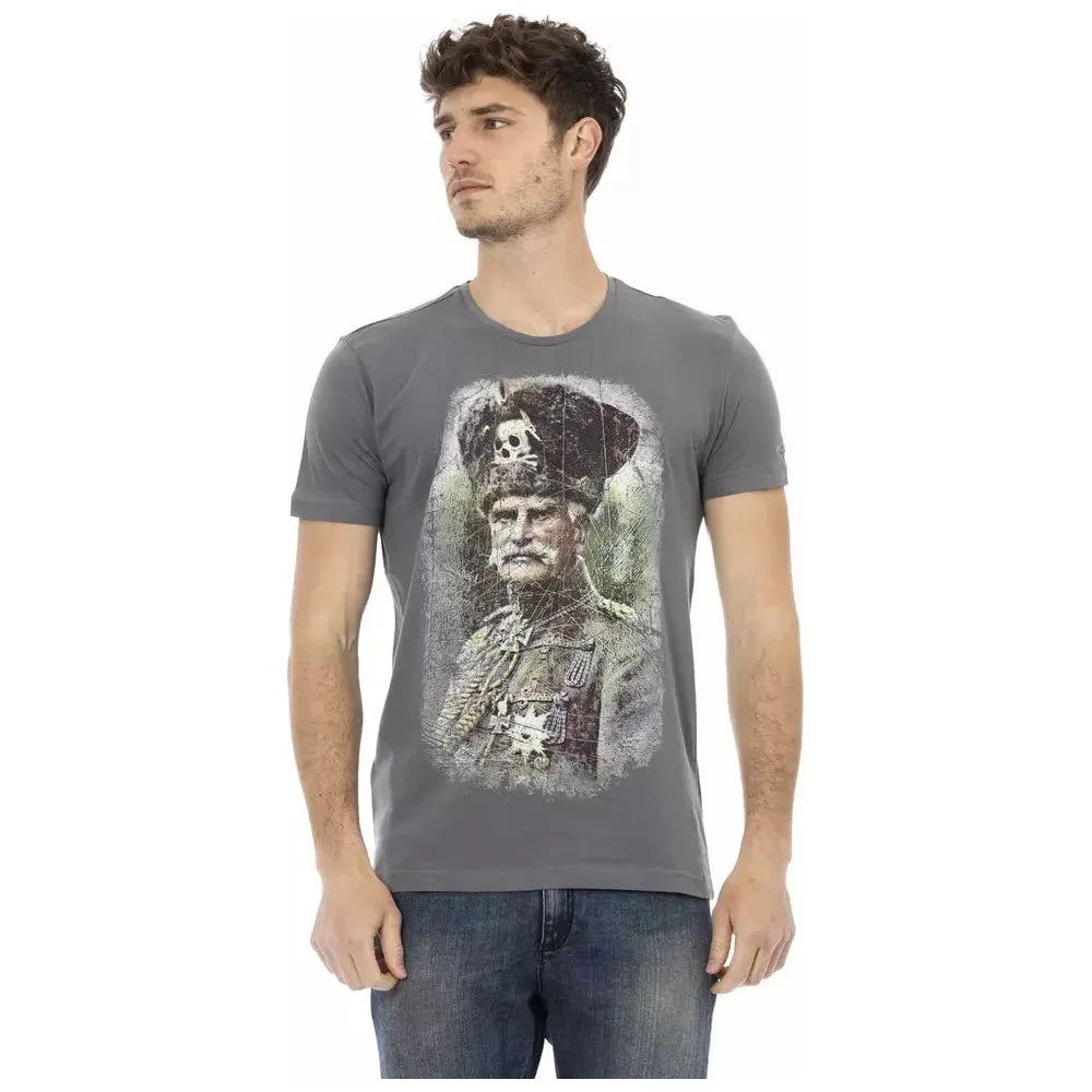 Trussardi Action Gray Cotton Men T-Shirt Trussardi Action