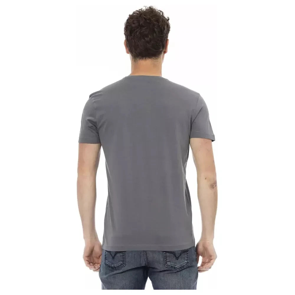 Trussardi Action Gray Cotton Men T-Shirt Trussardi Action