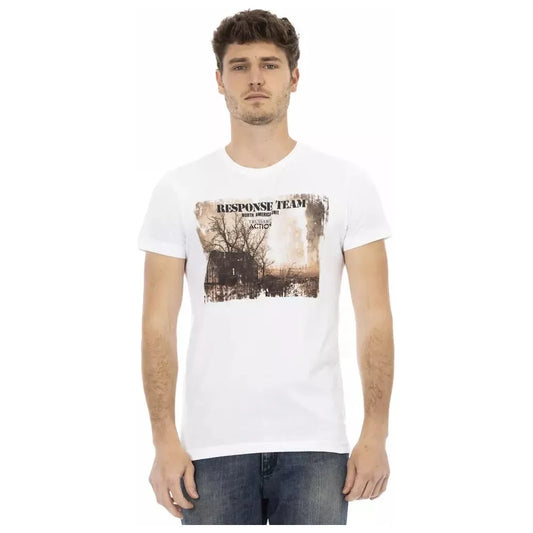 Trussardi Action White Cotton Men T-Shirt Trussardi Action