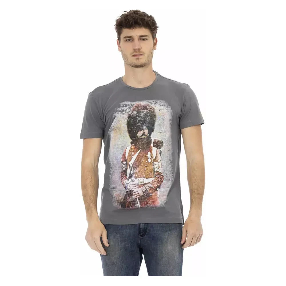 Trussardi Action Gray Cotton Men T-Shirt Trussardi Action