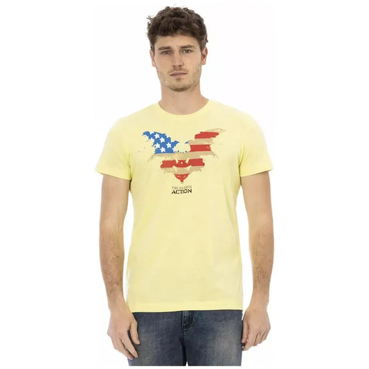 Trussardi Action Yellow Cotton Men T-Shirt Trussardi Action