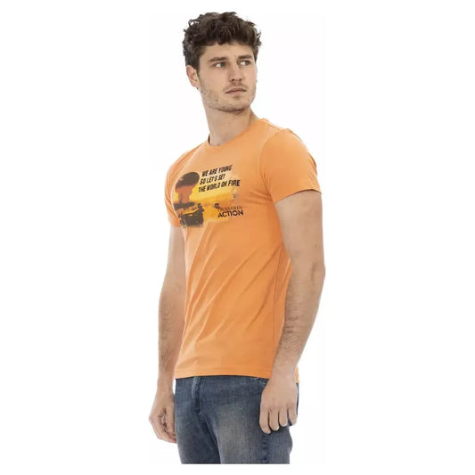 Trussardi Action Orange Cotton Men T-Shirt Trussardi Action