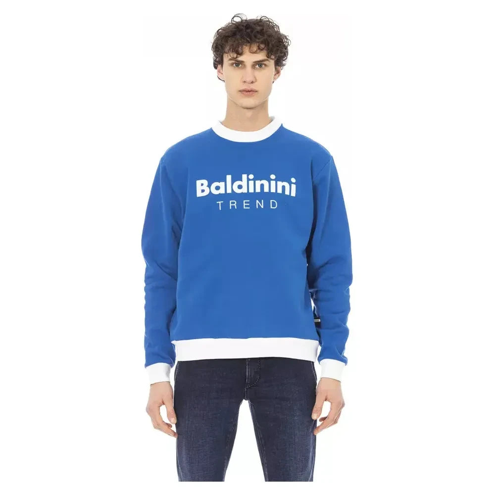 Baldinini Trend Blue Cotton Men's Sweater Baldinini Trend