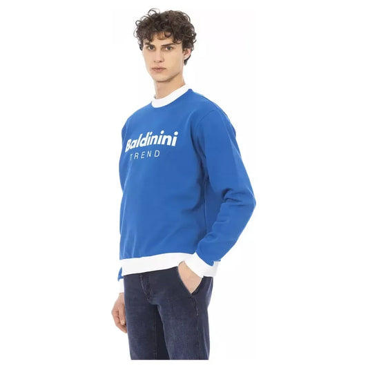 Baldinini Trend Blue Cotton Men Sweater Baldinini Trend