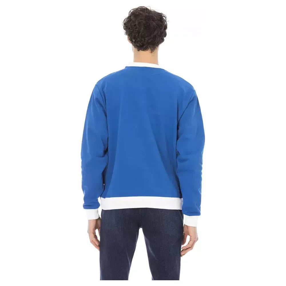 Baldinini Trend Blue Cotton Men's Sweater Baldinini Trend