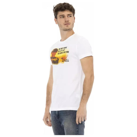 Trussardi Action White Cotton Men T-Shirt Trussardi Action