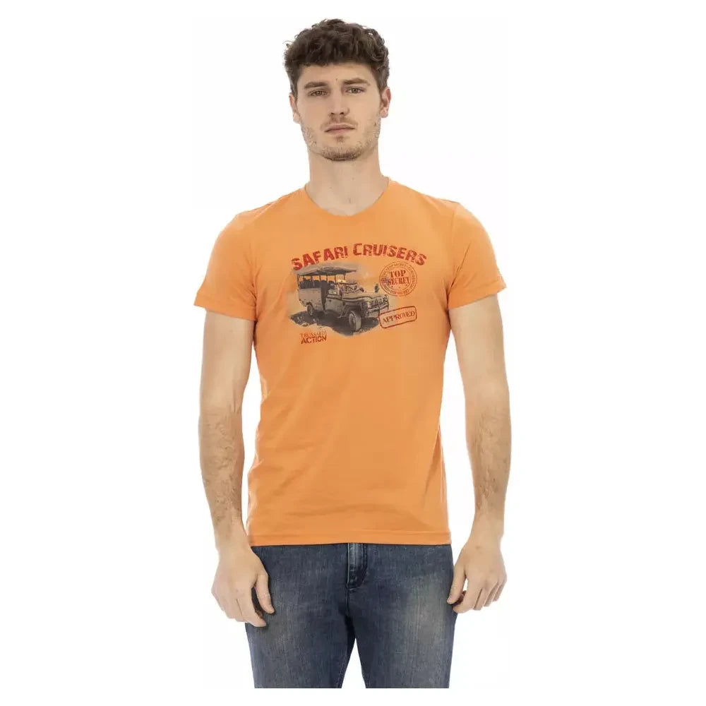 Trussardi Action Orange Cotton Men T-Shirt Trussardi Action