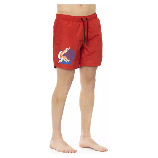 Bikkembergs Red Polyester Men Swim Short Bikkembergs