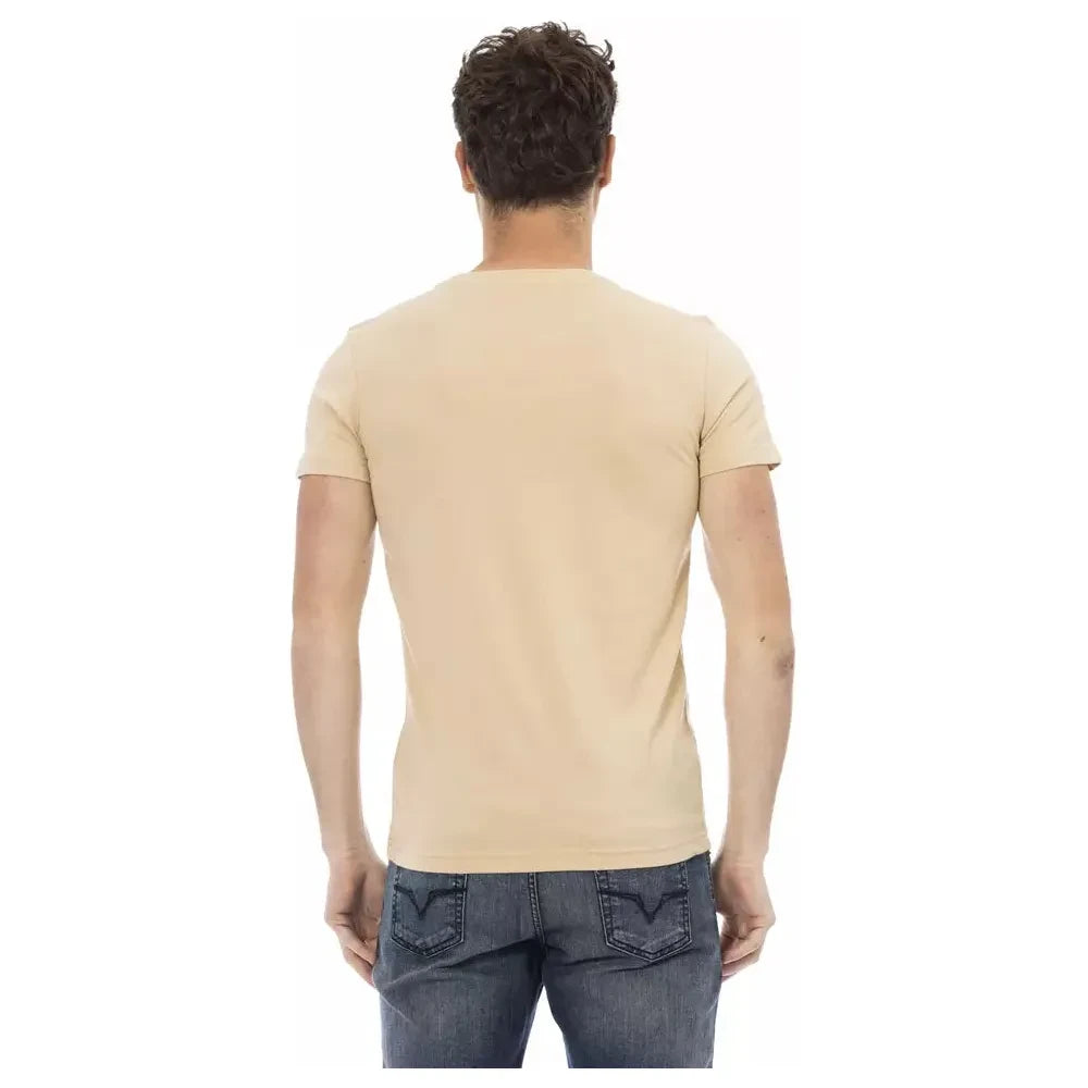 Trussardi Action Beige Cotton Men T-Shirt Trussardi Action