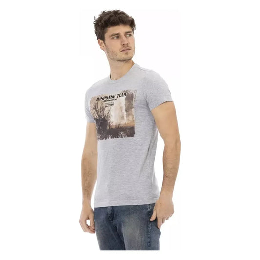 Trussardi Action Gray Cotton Men T-Shirt Trussardi Action