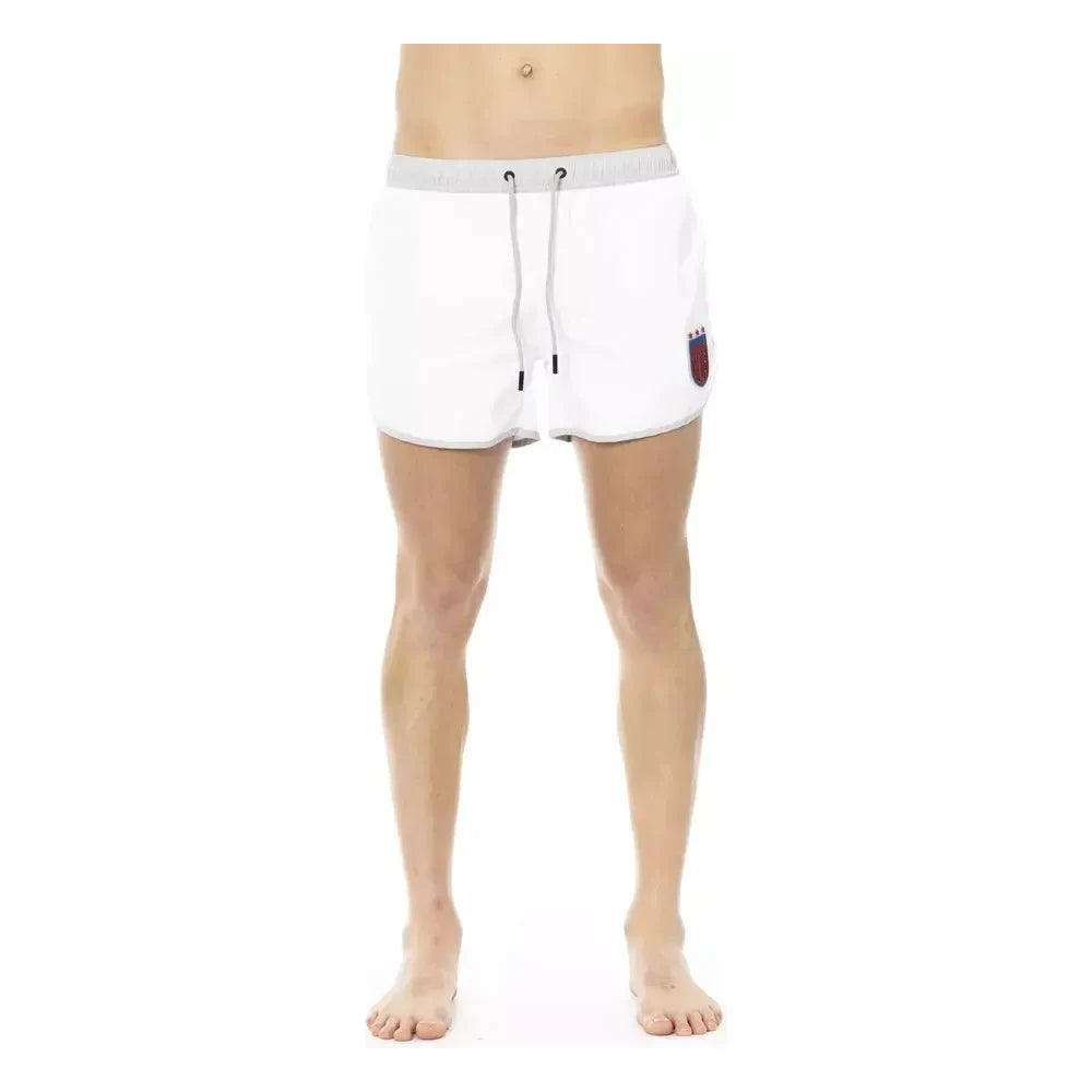 Bikkembergs White Polyester Men Swim Shorts Bikkembergs