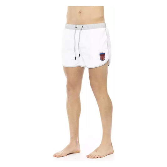 Bikkembergs White Polyester Men Swim Shorts Bikkembergs