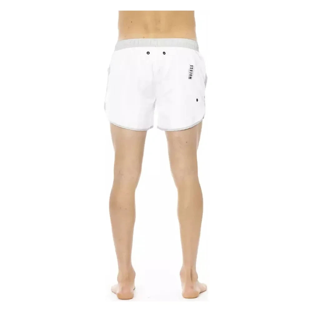 Bikkembergs White Polyester Men Swim Shorts Bikkembergs