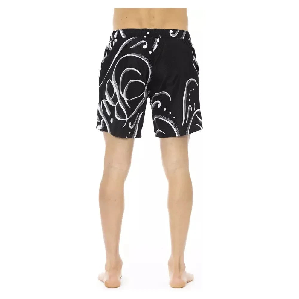 Bikkembergs Black Polyester Men Swimwear Bikkembergs