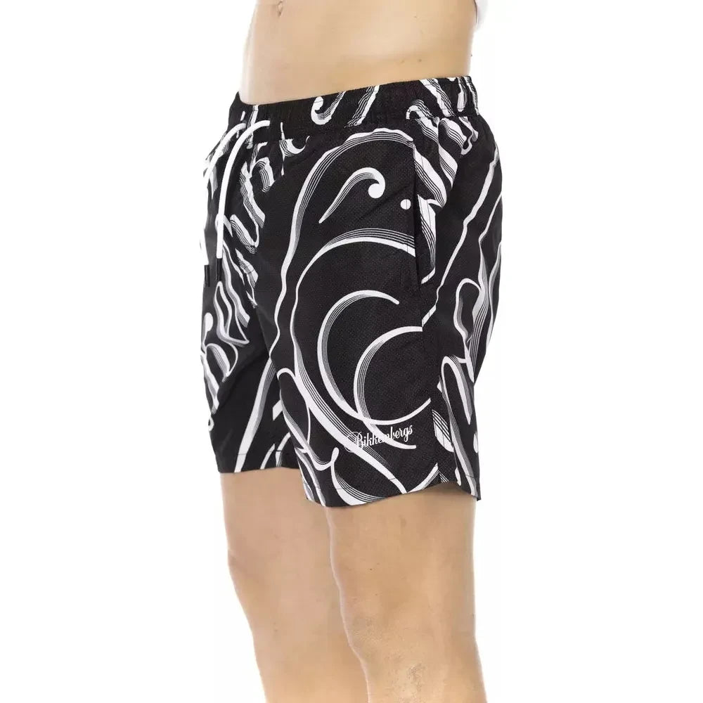 Bikkembergs Black Polyester Men Swimwear Bikkembergs