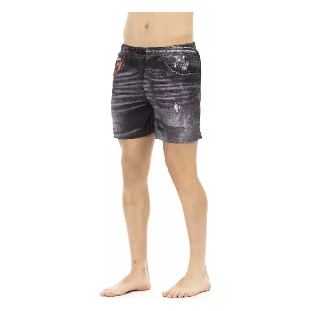 Just Cavalli Black Polyester Men's Swim Short Just Cavalli