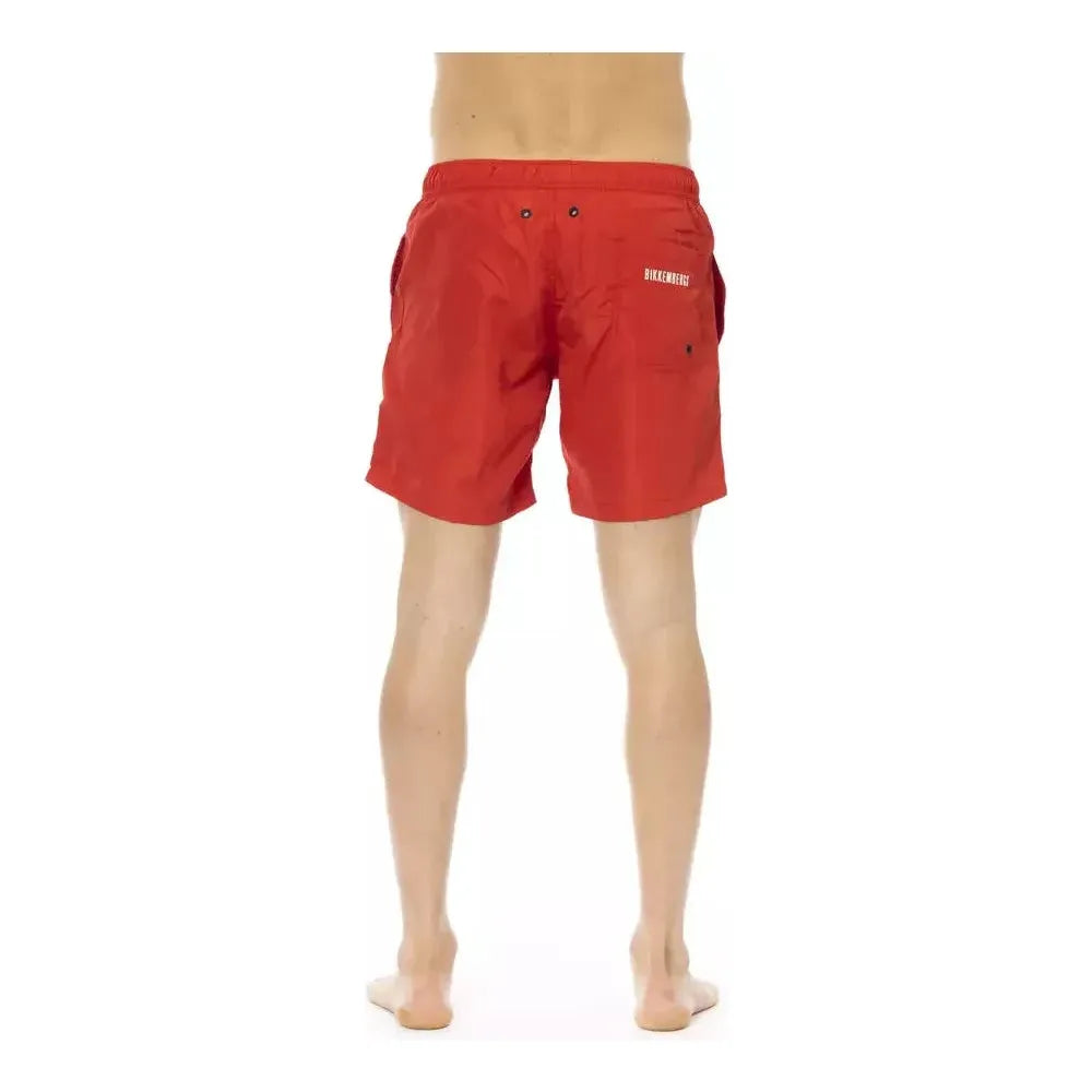 Bikkembergs Red Polyester Men Swim Short Bikkembergs