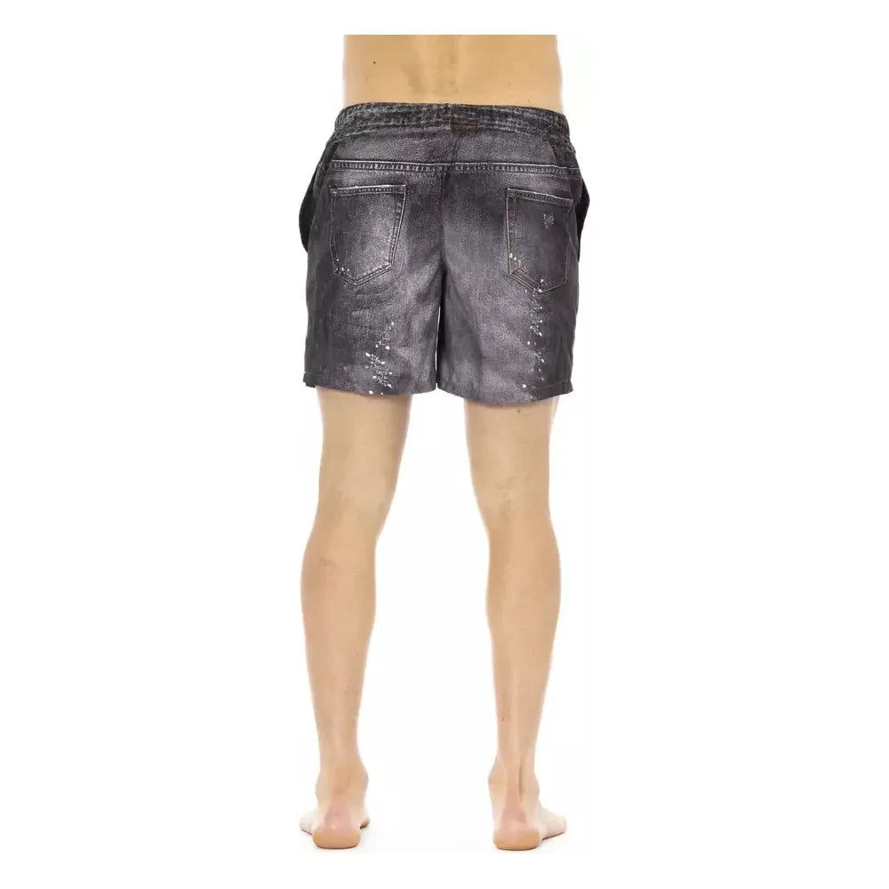 Just Cavalli Black Polyester Men Swim Short Just Cavalli