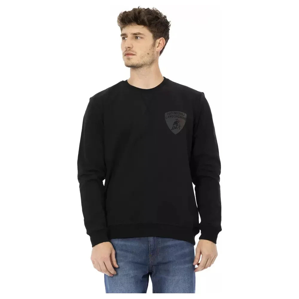 Automobili Lamborghini Black Cotton Men Sweater Automobili Lamborghini