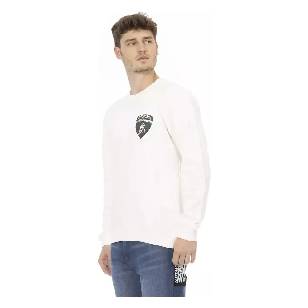 Automobili Lamborghini White Cotton Men Sweater Automobili Lamborghini