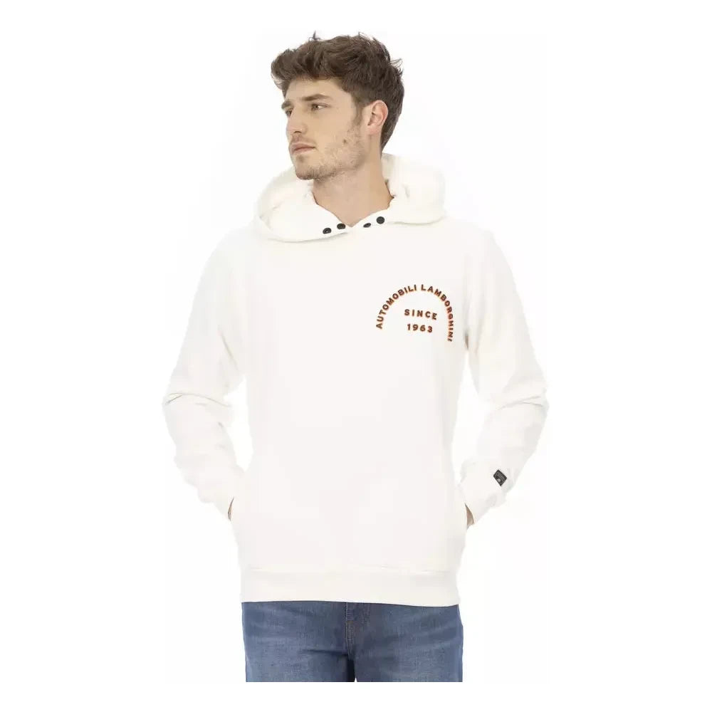 Automobili Lamborghini White Cotton Men Sweater Automobili Lamborghini