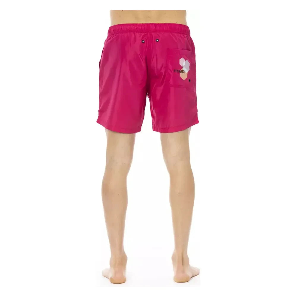 Bikkembergs Fuchsia Polyester Men Swim Short Bikkembergs