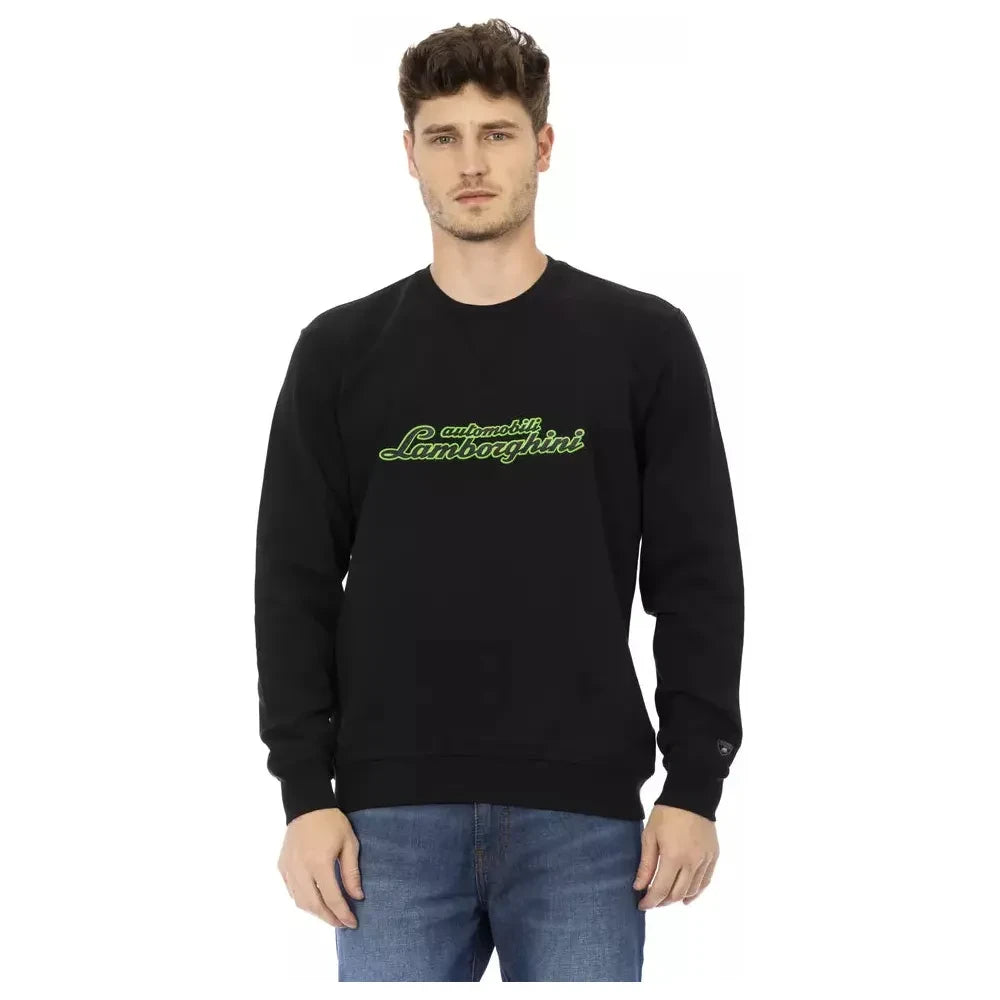 Automobili Lamborghini Black Cotton Men's Sweater Automobili Lamborghini