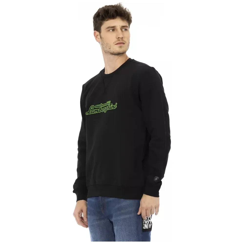 Automobili Lamborghini Black Cotton Men's Sweater Automobili Lamborghini