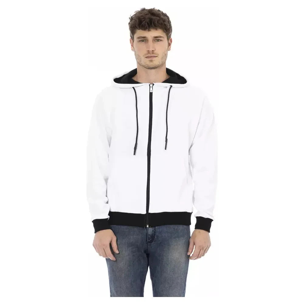 Baldinini Trend White Cotton Men's Hoodie Baldinini Trend