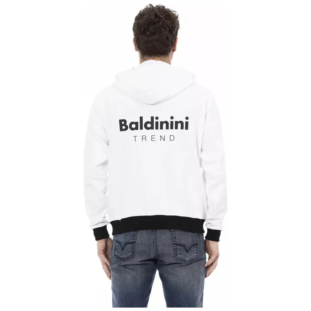 Baldinini Trend White Cotton Men's Hoodie Baldinini Trend