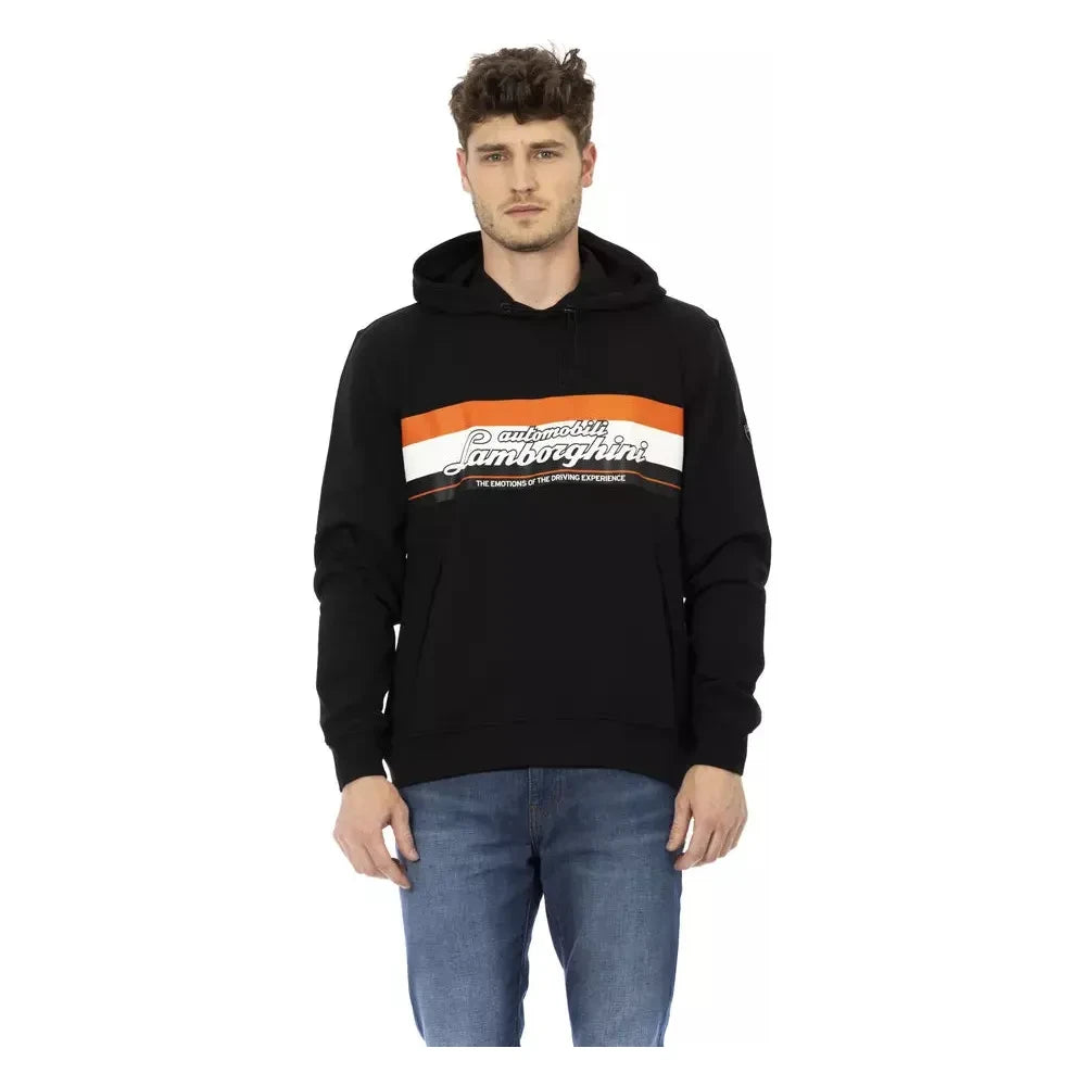 Automobili Lamborghini Black Cotton Men Sweatshirt Automobili Lamborghini