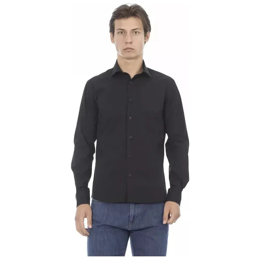 Baldinini Trend Black Cotton Men Shirt