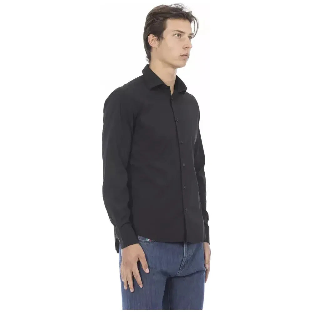 Baldinini Trend Black Cotton Men Shirt