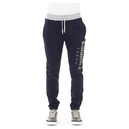 Baldinini Trend Blue Cotton Men Sport Pant Baldinini Trend