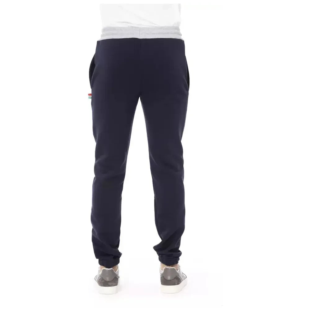 Baldinini Trend Blue Cotton Men Sport Pant Baldinini Trend