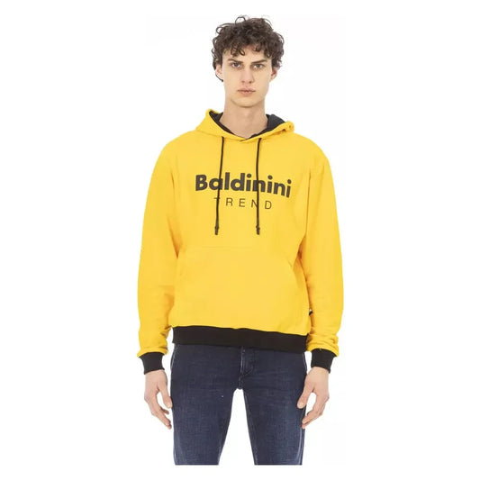 Baldinini Trend Yellow Cotton Men Hoodie Baldinini Trend