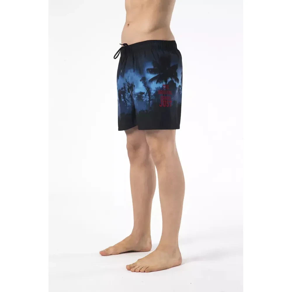 Just Cavalli Black Polyester Men Swim Short Just Cavalli